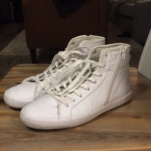 High top white sneakers